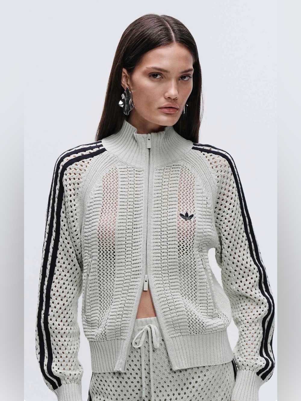 NWT adidas Originals x ASOS knit track jacket color sage green| size Large